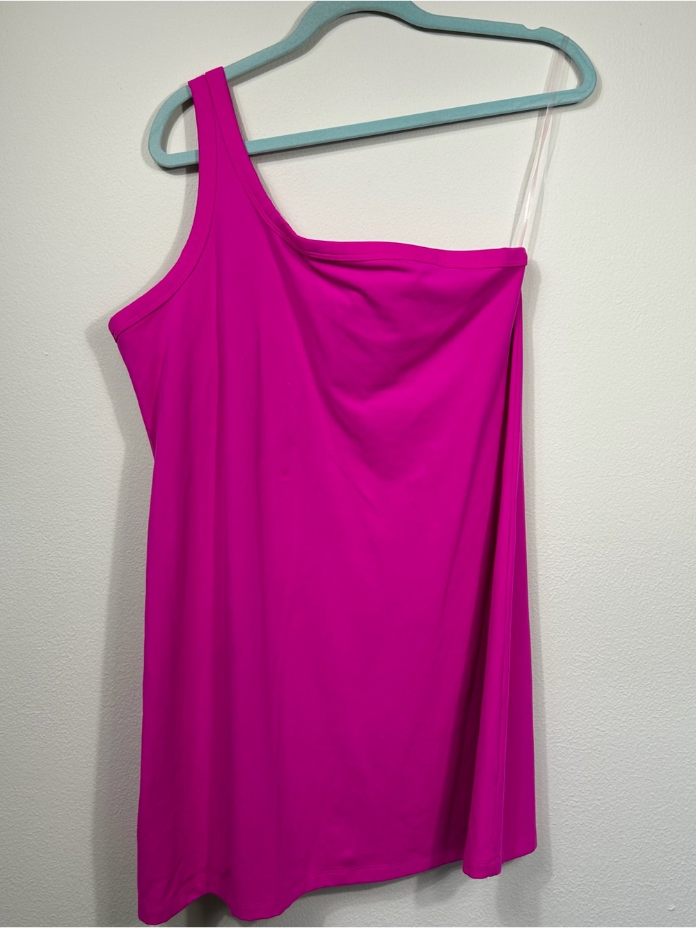 all in motion One-Shoulder Dress in Fuchsia